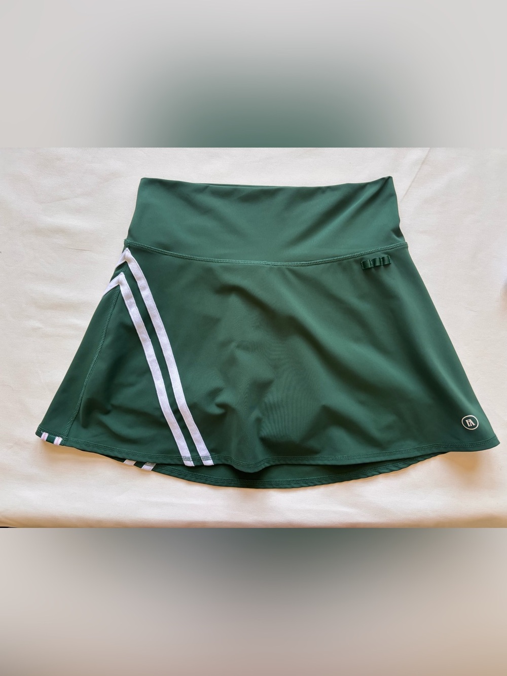 Women’s Green Athletic Skort with White Stripe